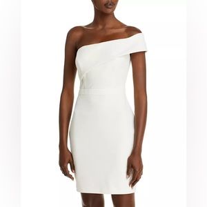 One Shoulder Scuba Crêpe Dress - mini